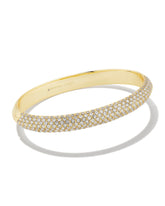 Mikki Gold Pave Bangle Bracelet in White CZ