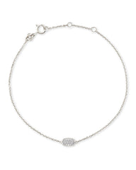Millicent 14k White Gold Delicate Chain Bracelet in White Diamond