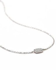 Millicent 14k White Gold Delicate Chain Bracelet in White Diamond