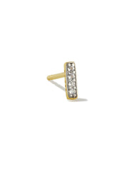 Mini Sparkle Bar 18k Gold Vermeil Single Stud Earring in White Topaz