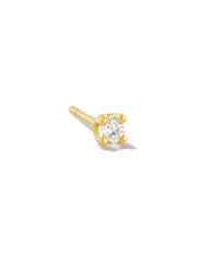 Mini Topaz 18k Gold Vermeil Single Stud Earring in White Topaz