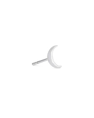 Moon Single Stud Earring in Sterling Silver