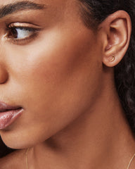 Moon Single Stud Earring in 18k Yellow Gold Vermeil