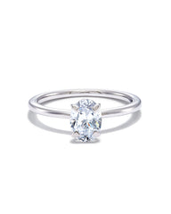 1 ct Oval Solitaire Engagement Ring in 14k White Gold