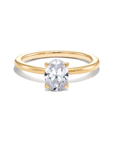2 ct Oval Solitaire Engagement Ring in 14k Yellow Gold