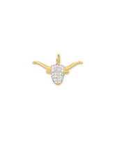 0.1 ct Pave Longhorn 14k Yellow Gold Charm in White Diamond