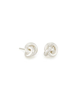 Presleigh Love Knot Stud Earrings in Bright Silver