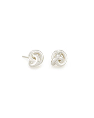 Presleigh Love Knot Stud Earrings in Bright Silver