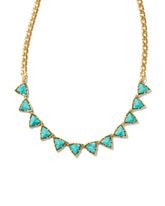 Robby Vintage Gold Strand Necklace in Variegated Turquoise Magnesite