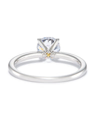0.5 ct Round Solitaire Engagement Ring with Pave Diamonds in 14k White Gold
