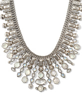 Serayah Vintage Silver Collar Statement Necklace in White Mix