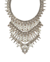 Serayah Vintage Silver Statement Necklace in White Mix