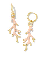 Shea Convertible Gold Huggie Earrings in Blush Enamel