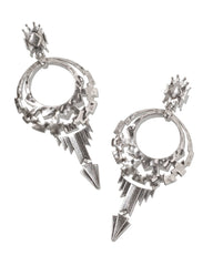 Shera Statement Earrings in Vintage Silver