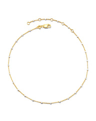 Single Satellite Chain Anklet in Sterling Silver & 18k Yellow Gold Vermeil