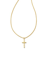Small Cross Charm Necklace in 18k Gold Vermeil