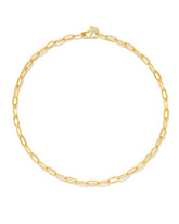 Small Paperclip Chain Anklet in 18k Gold Vermeil