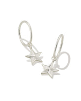 Small Star Huggie Earrings in Sterling Silver