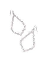 Sophee Silver Crystal Open Frame Earrings in White CZ