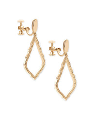 Sophia Clip-On Drop Earrings in Gold