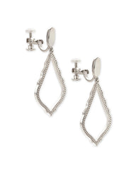 Sophia Clip-On Drop Earrings in Silver