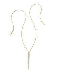 0.31 ct Spike 14k Yellow Gold Statement Necklace in White Diamond