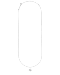 Star of David 14k White Gold Pendant Necklace in White Diamonds