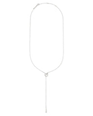 Tegan 14k White Gold Y Necklace in White Diamond