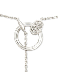 Tegan 14k White Gold Y Necklace in White Diamond