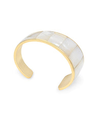 Tenley Gold Shell Cuff Bracelet in Ivory Mother-of-Pearl