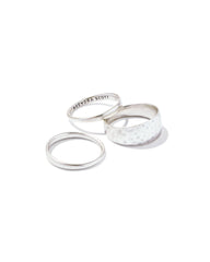 Terra Ring Set of 3 in Vintage Silver