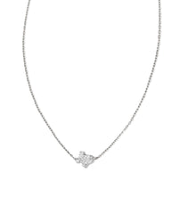 Tiny Texas 14k White Gold Pendant Necklace in White Diamond