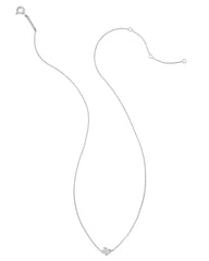 Tiny Texas 14k White Gold Pendant Necklace in White Diamond