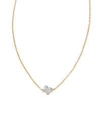 Tiny Texas 14k Yellow Gold Pendant Necklace in White Diamond