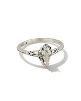 Tiny Beau Band Ring in Oxidized Sterling Silver