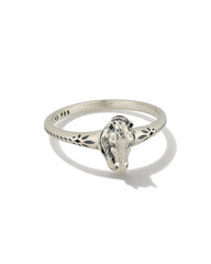 Tiny Beau Band Ring in Oxidized Sterling Silver