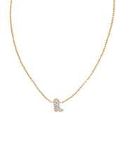 Tiny Cowboy Boot 14k Yellow Gold Pendant Necklace in White Diamond