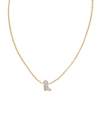 Tiny Cowboy Boot 14k Yellow Gold Pendant Necklace in White Diamond