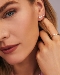 0.16 ct Lab Grown White Diamond Toi et Moi Band Ring in 14k Yellow Gold