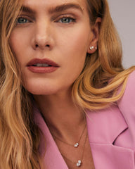 1.3 ct Lab Grown White Diamond Toi et Moi Large Pendant Necklace in 14k Yellow Gold