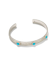 Weston Oxidized Sterling Silver Cuff Bracelet in Turquoise