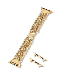 Whitley Double Chain Watch Band in Gold Tone Stainless Steel