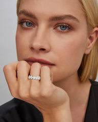 Cailin Gold Crystal Band Ring in White CZ