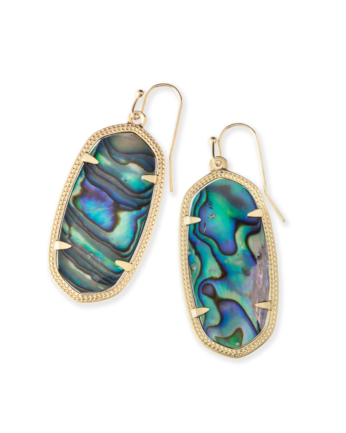 Elle Gold Drop Earrings in Abalone Shell
