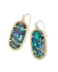 Elle Gold Drop Earrings in Abalone Shell