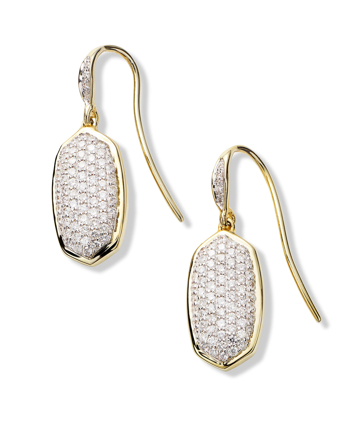0.78 ct Lee Earrings in Pave Diamond and 14k Yellow Gold