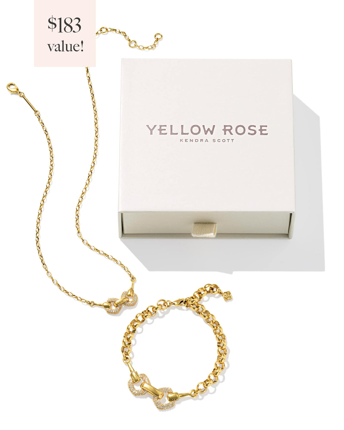 Beau Vintage Gold Pave Gift Set of 2 in White CZ