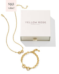 Beau Vintage Gold Pave Gift Set of 2 in White CZ