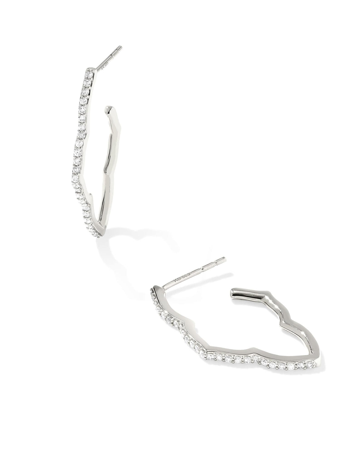 0.24 ct Abbie 14k White Gold Pave Hoop Earrings