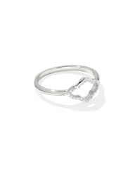 Abbie 14k White Gold Pave Open Frame Band Ring